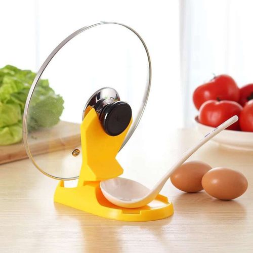 Kitchen folding pot lid rack, multi-functional combination pot lid base, spoon rack, plastic spoon pot lid