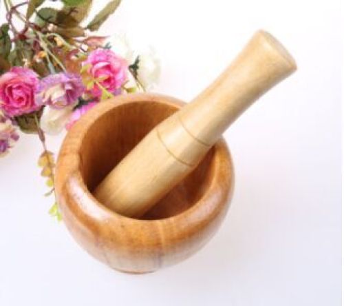 Korean-style primary color wood garlic crusher