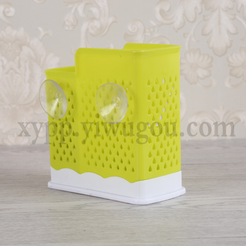 Two-compartment smiling face chopstick basket, wall-mounted chopsticks and spoon holder for household kitchenware Specification image