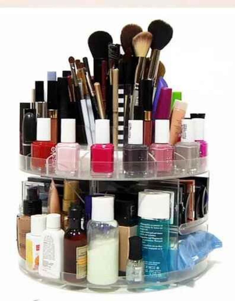 Cosmetics 360-degree rotating storage box, makeup stand, Korean version assembly desktop box, Japanese and Korean storage details Picture
