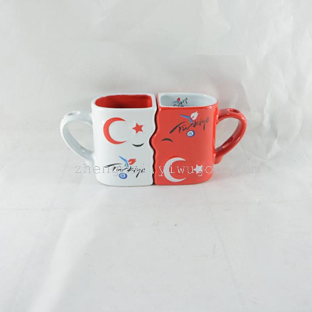 Ceramic cup Turkish flag pair cup advertising promotion cup Application Scenario