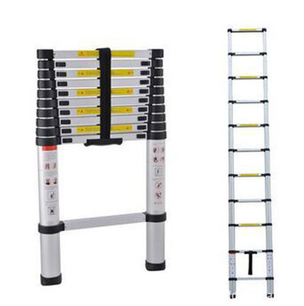Telescopic bamboo joint ladder, household ladder, aluminum ladder, metal staircase, sliding ladder, project bamboo joint ladder, single-sided ladder, straight ladder details Picture