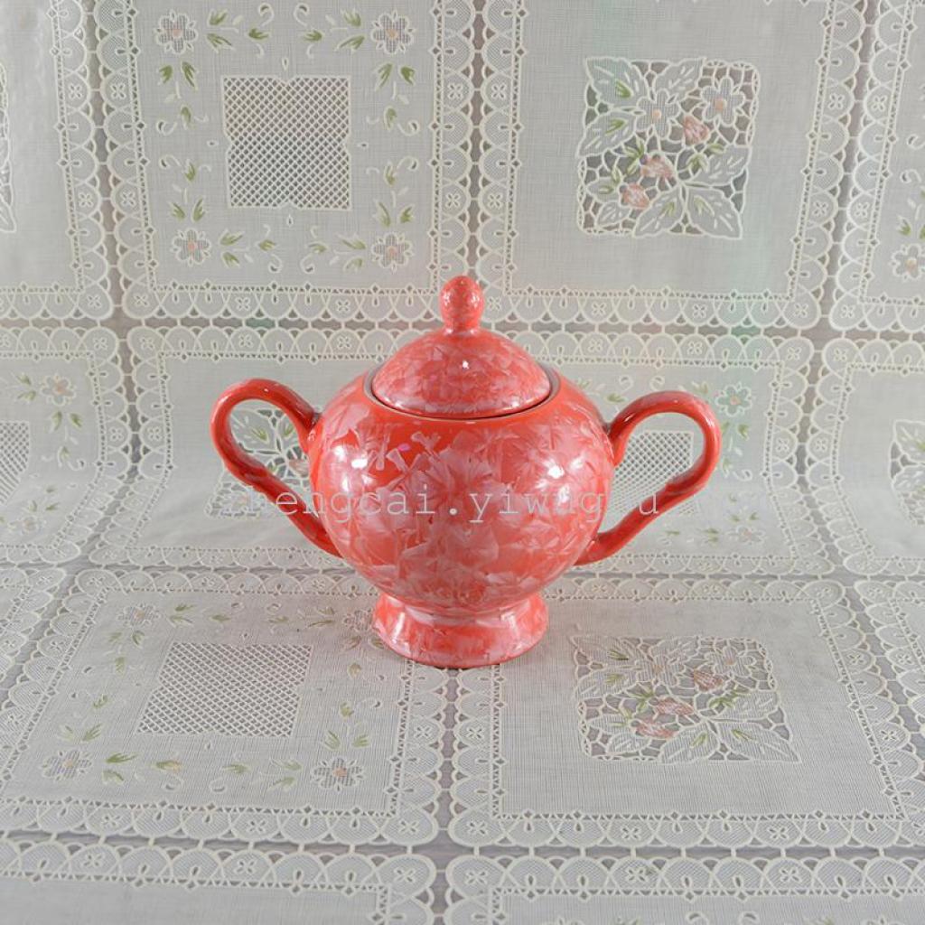 A complete set of 15-head ceramic tea sets with crystal glaze art Application Scenario