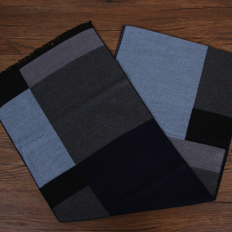 New winter scarf Men's scarf simple geometric scarf Men's scarf Twill checkered shawl Student men's long matching checkered stripes Amazon Taobao e-commerce for scarves Specification drawing