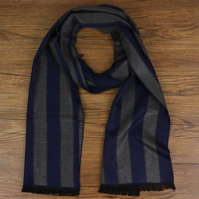 Imitation cashmere men's scarf new autumn and winter vintage pure color flower outdoor sports comfortable warm bib men's scarf twill checkered shawl student men's long matching checkered stripes scarf Application Scenario