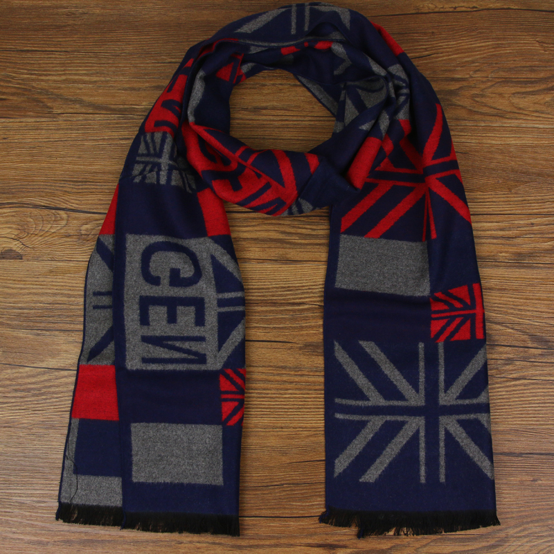 Autumn and winter Korean style versatile woolen knitted scarf, fashionable and stylish new men's printed scarf, British style men's scarf, checkered and striped, exclusive for Amazon and Taobao e-commerce Application Scenario