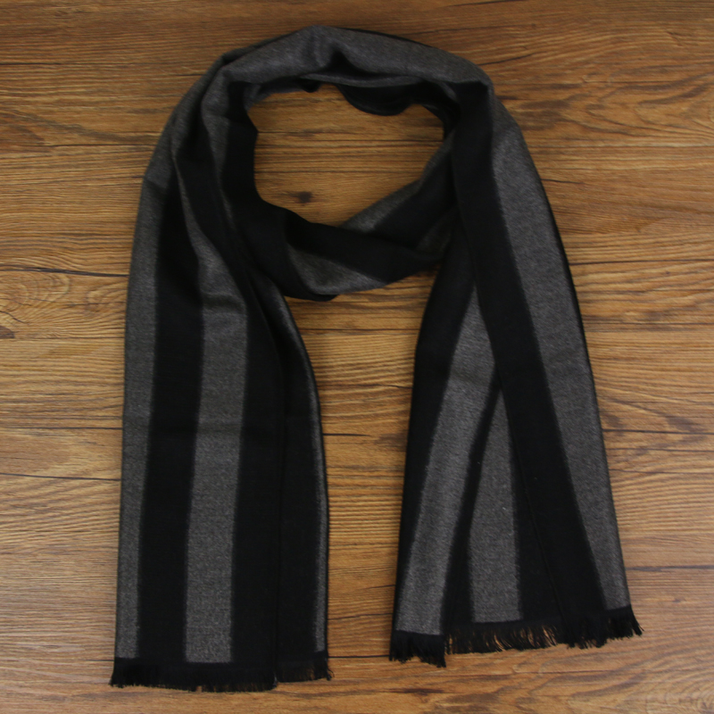 Imitation cashmere men's scarf new autumn and winter vintage pure color flower outdoor sports comfortable warm bib men's scarf twill checkered shawl student men's long matching checkered stripes scarf details Picture