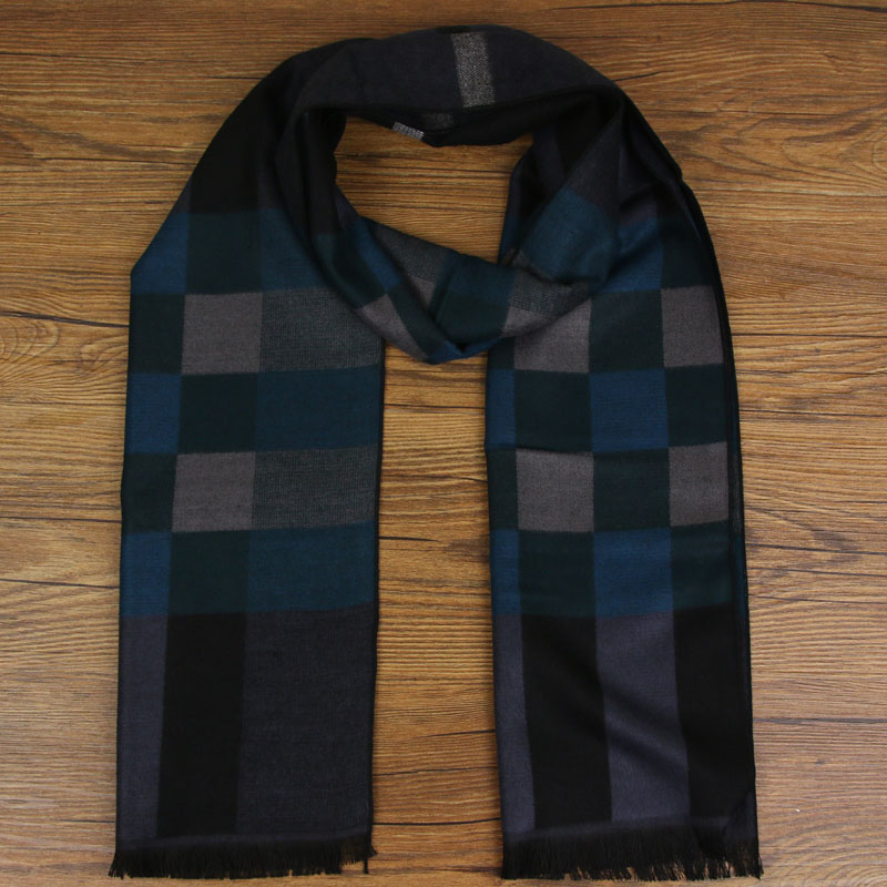 New imitation cashmere scarf winter plaid Korean students bib handsome men warm and thick manufacturers direct sales long plaid stripes Amazon Taobao e-commerce for scarves Specification drawing