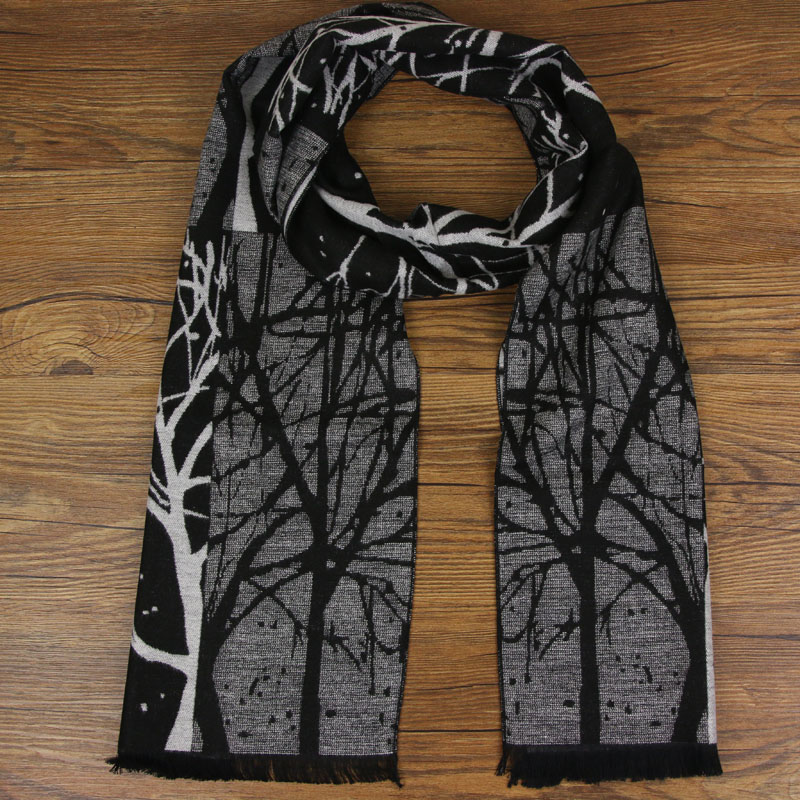 Autumn and winter Korean version of every imitation wool wool knit bib leaf striped scarf men's scarf striped Amazon Taobao e-commerce for scarves Specification drawing