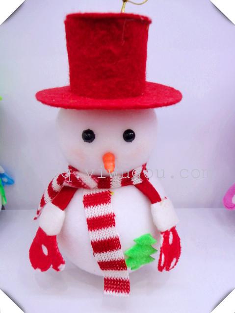 9123 New Christmas Small Pendant, top hat, Snowman Christmas decoration