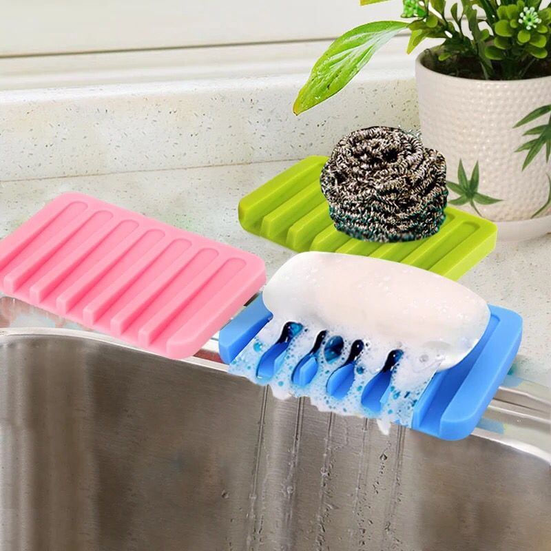 Kitchen draining storage rack, fashionable soap rack, silicone soap box, bathroom soap box, bathroom soap pad, soap rack