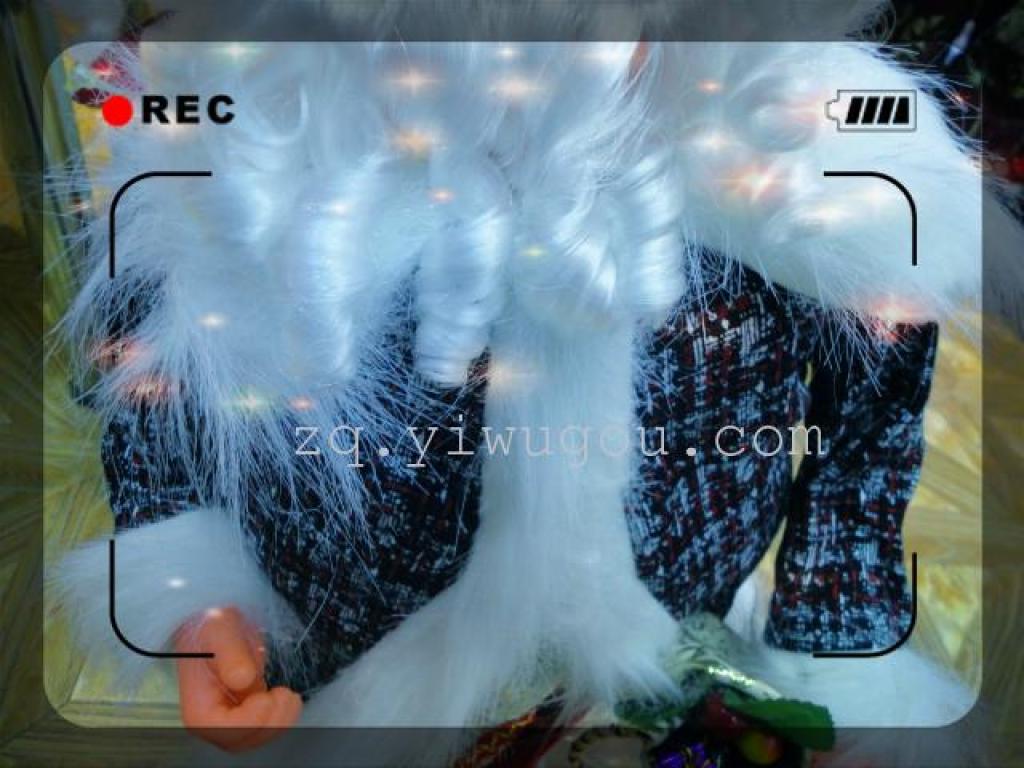 9123 75CM checkered shirt, white edge, good beard, dancing little electric old man, Christmas decoration details Picture