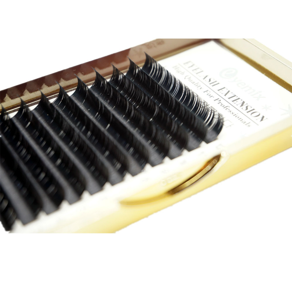 eyemix eyelash extensions from South Korea are in stock. Each box comes in a complete range of lengths, BCD, and thicknesses Specification image