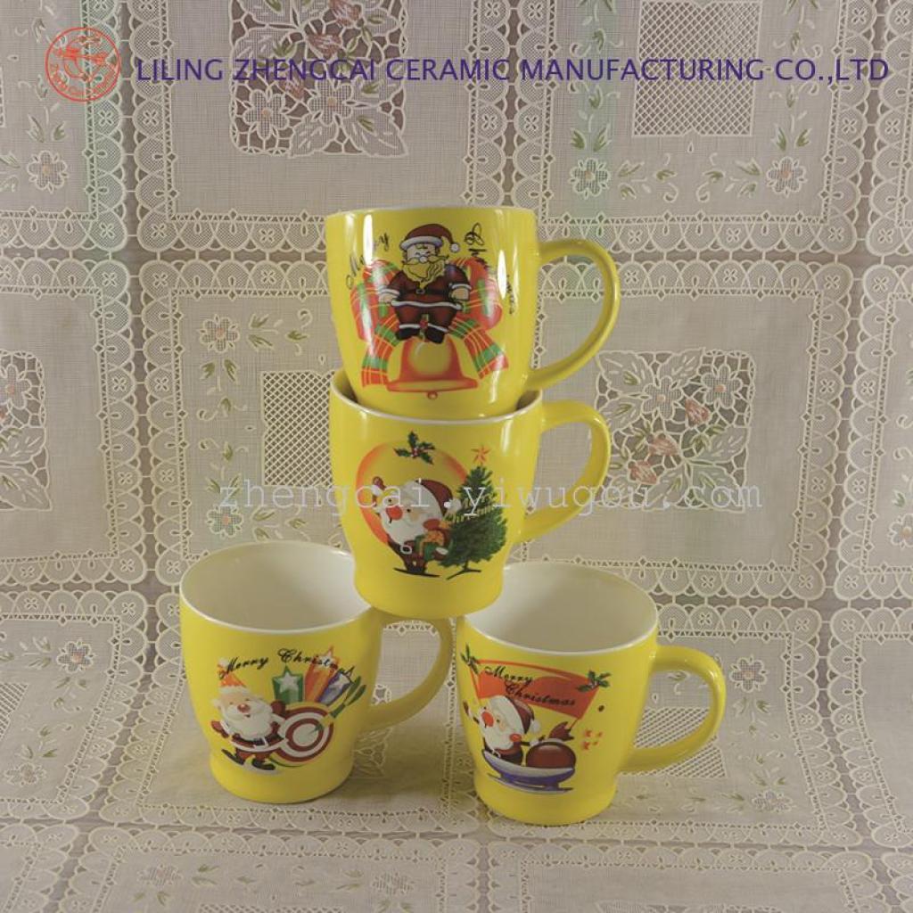 Ceramic cups, coffee cups, 1788 colored glaze advertising promotion cups, Christmas cups Application Scenario