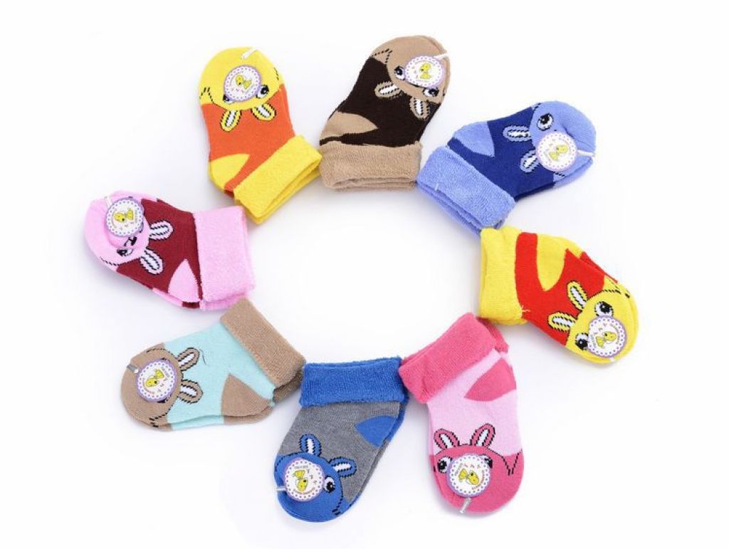 Infant cotton socks, baby socks, 0-3 years old infant and toddler socks, thickened loop socks details Picture