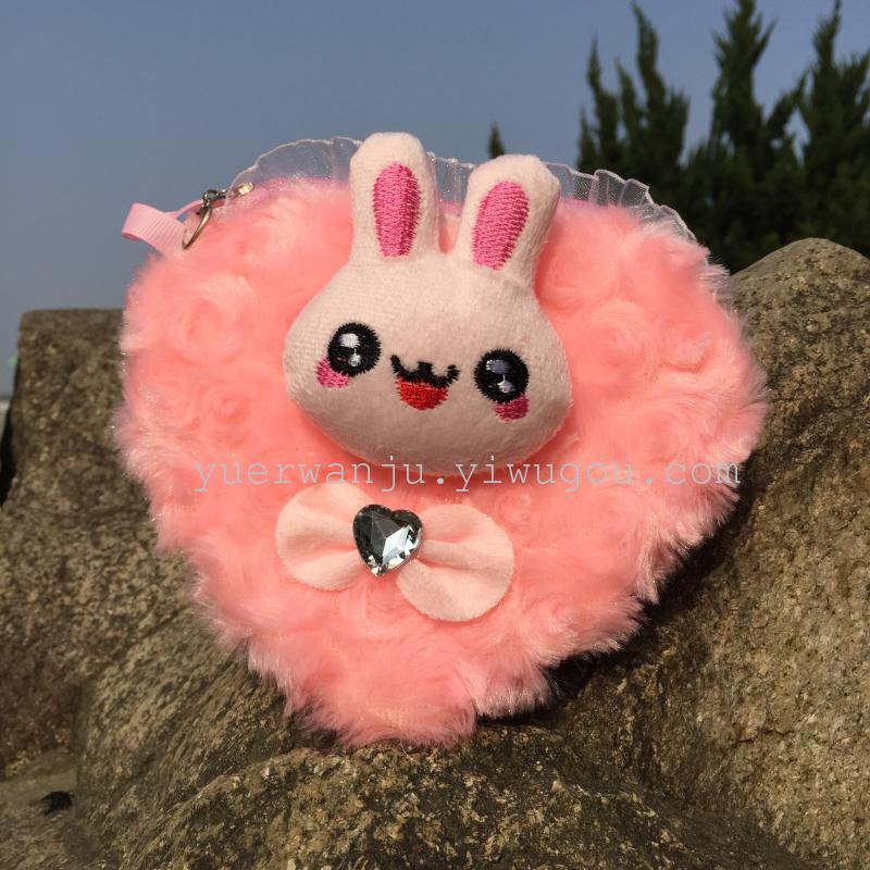Plush crossbody bag, export bag, heart single-pull crossbody bag, 14cm animal head single-pull crossbody bag Specification image