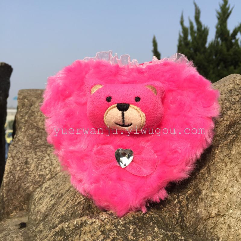 Plush crossbody bag, export bag, heart single-pull crossbody bag, 14cm animal head single-pull crossbody bag details Picture