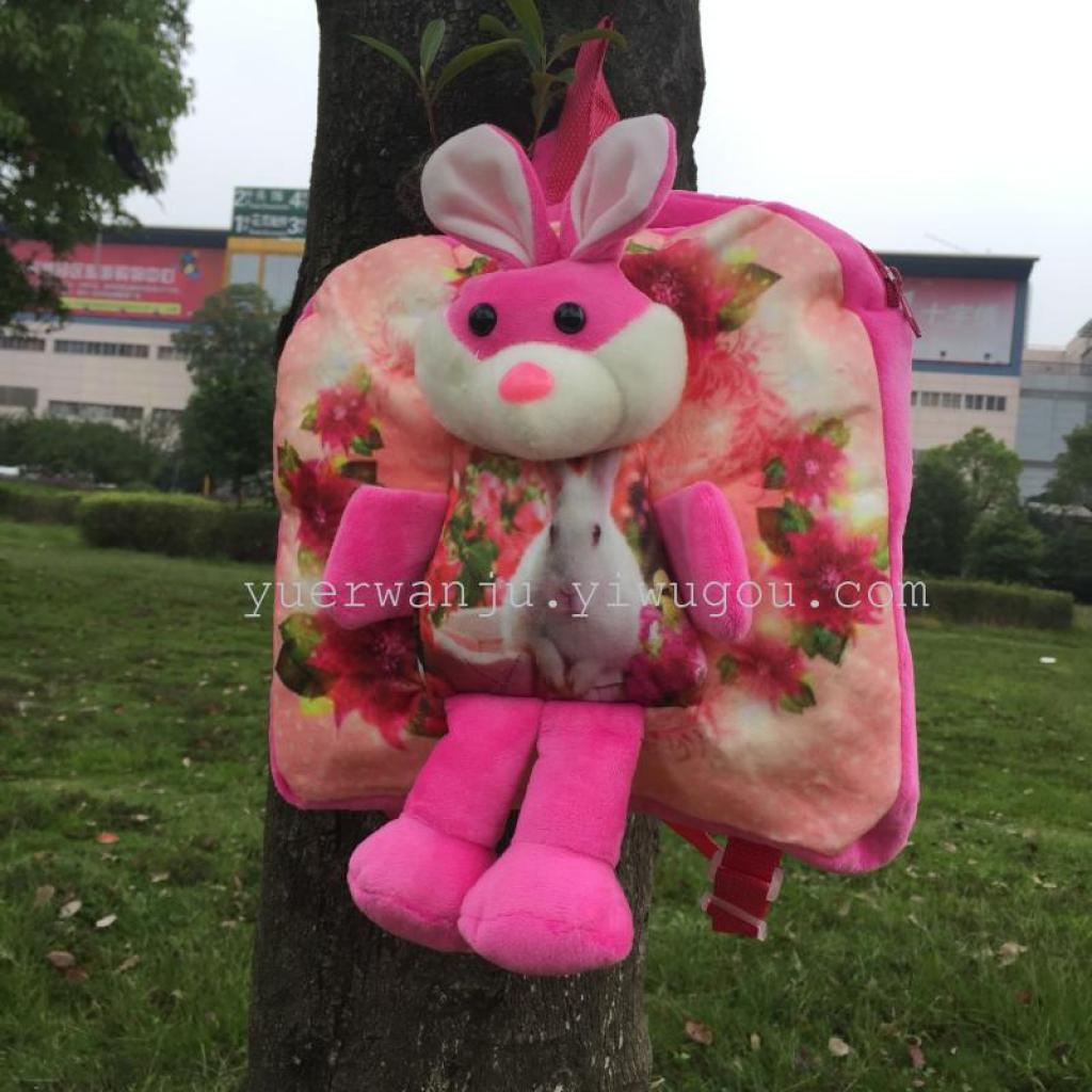 Foreign trade schoolbag body printed animal head backpack children's schoolbag Specification image