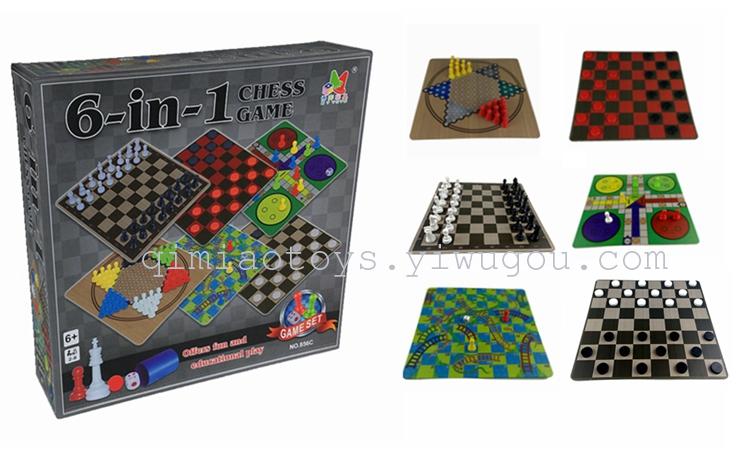 亲子游戏游戏棋类6合1飞行跳跳棋象棋五子棋围棋