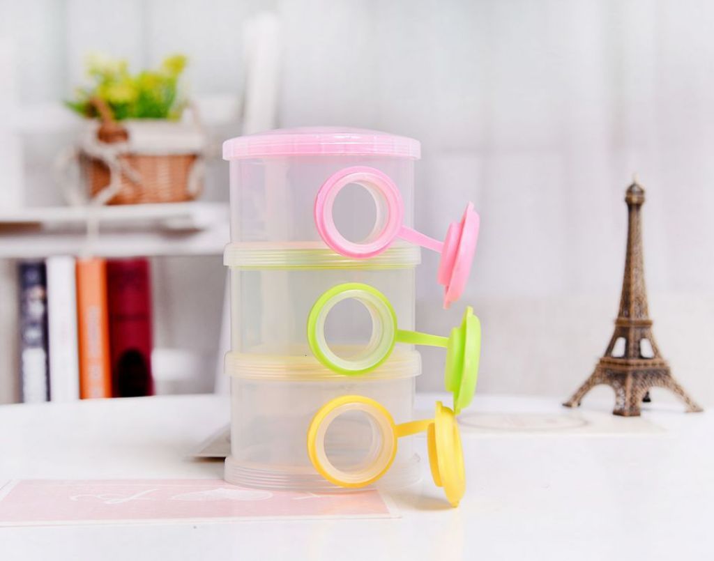 Portable three-layer milk powder box, baby milk powder compartment, color drawer-type powder box Specification image