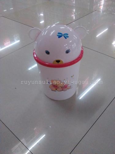 批发供应塑料垃圾桶 K0034翻盖卡通垃圾桶9.9专卖