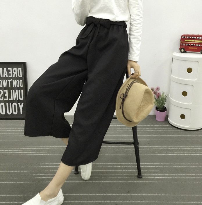 Fashionable wide-leg pants, nine-inch pants, oversized loose women's pants, trendy casual pants, suit pants details Picture