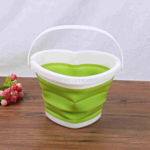 Silica gel folding storage basket heart-shaped silica gel bucket folding silica gel 5L