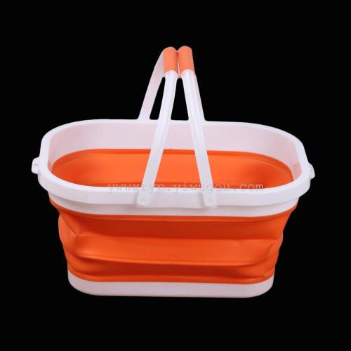 Silicone folding storage basket silicone basket folding silicone frame household silicone basket thumbnail