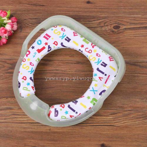 方形带手柄儿童马桶座圈PVC马桶坐垫批发