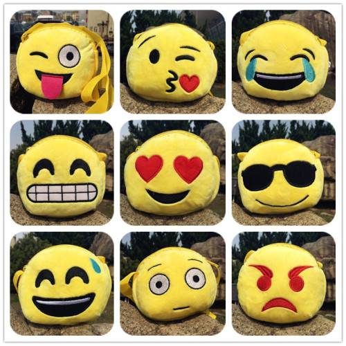 Plush crossbody bag, large crossbody bag, qq emoji crossbody bag