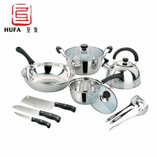 European-style stainless steel elegant four-piece set of pot, kettle, soup pot, milk pot and frying pot, non-magnetic double-bottom stainless steel soup pot, stainless steel Korean milk pot, stainless steel stir-frying pot, stainless steel sounding kettle four-piece set pot. Specification image