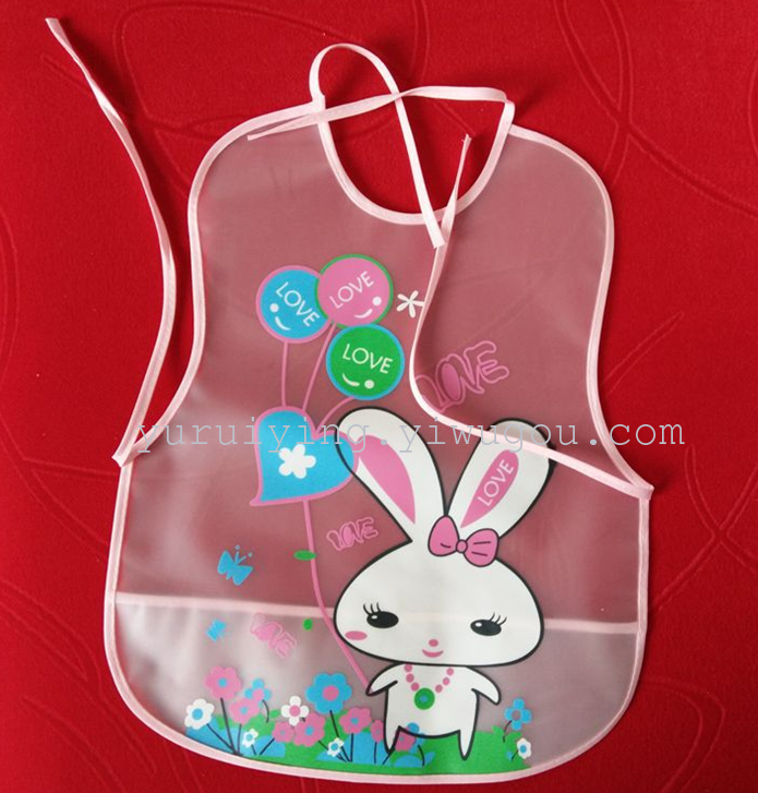 Children's EVA lace-up bibs, meal bags, detachable EVA saliva wipes, baby products, export and foreign trade Specification image