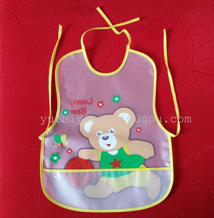 Children's EVA lace-up bibs, meal bags, detachable EVA saliva wipes, baby products, export and foreign trade details Picture
