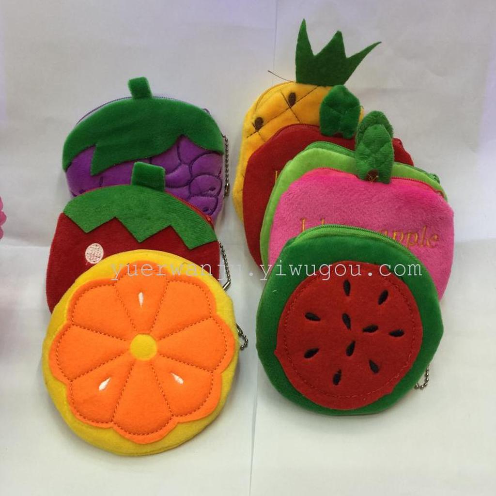 Plush coin purse, fruit coin purse, embroidered coin purse details Picture