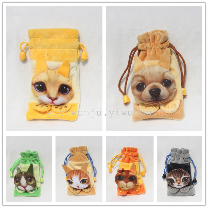 Bolsa de juguetes de peluche meowl man teléfono bolsa de drenaje 3D bolsa de teléfono de cierre bolsa de teléfono de peluche