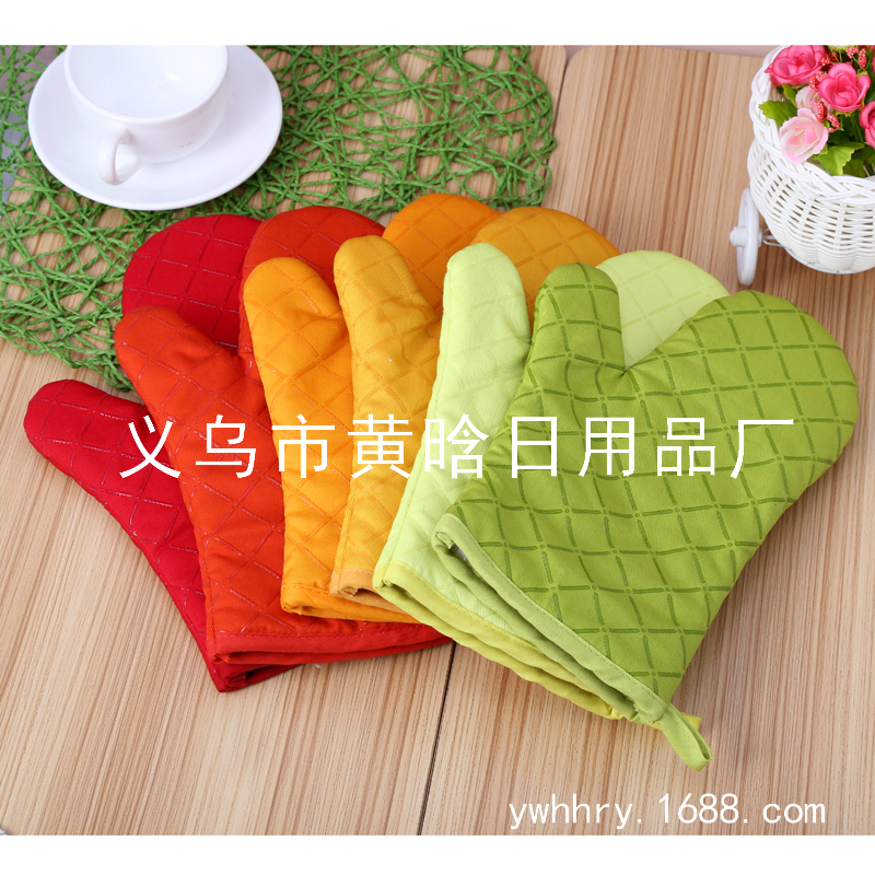 100% cotton silicone non-slip gloves thickened heat-proof heat insulation gloves baking gloves microwave oven gloves heat-proof gloves heat-proof gloves
