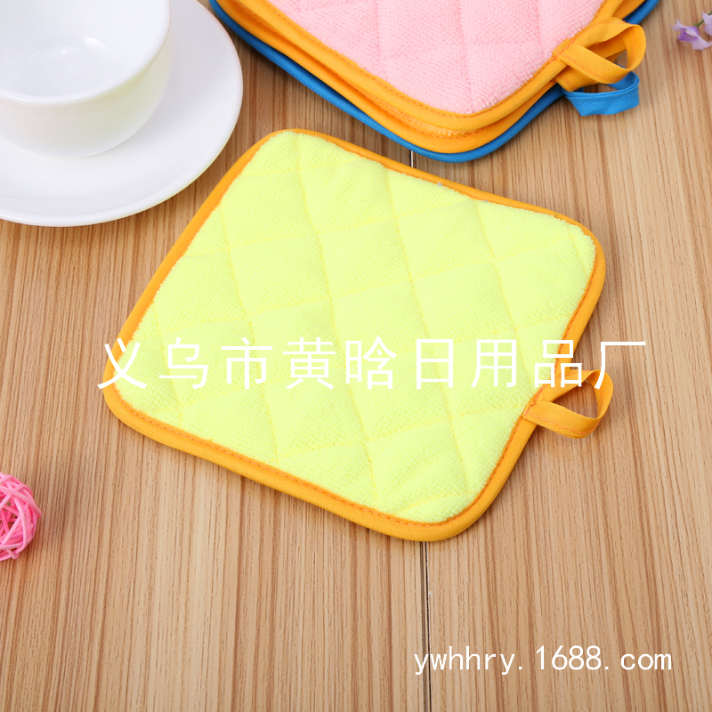 Microfiber coasters Heat insulation pads pot pads microwave oven gloves heat insulation pads heat resistant oven steaming box pads Specification drawing
