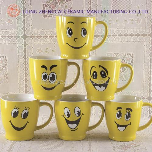 New 2022 customizable smiley face Ceramic Cup Coffee Cup Advertising Promotion Cup factory direct sales