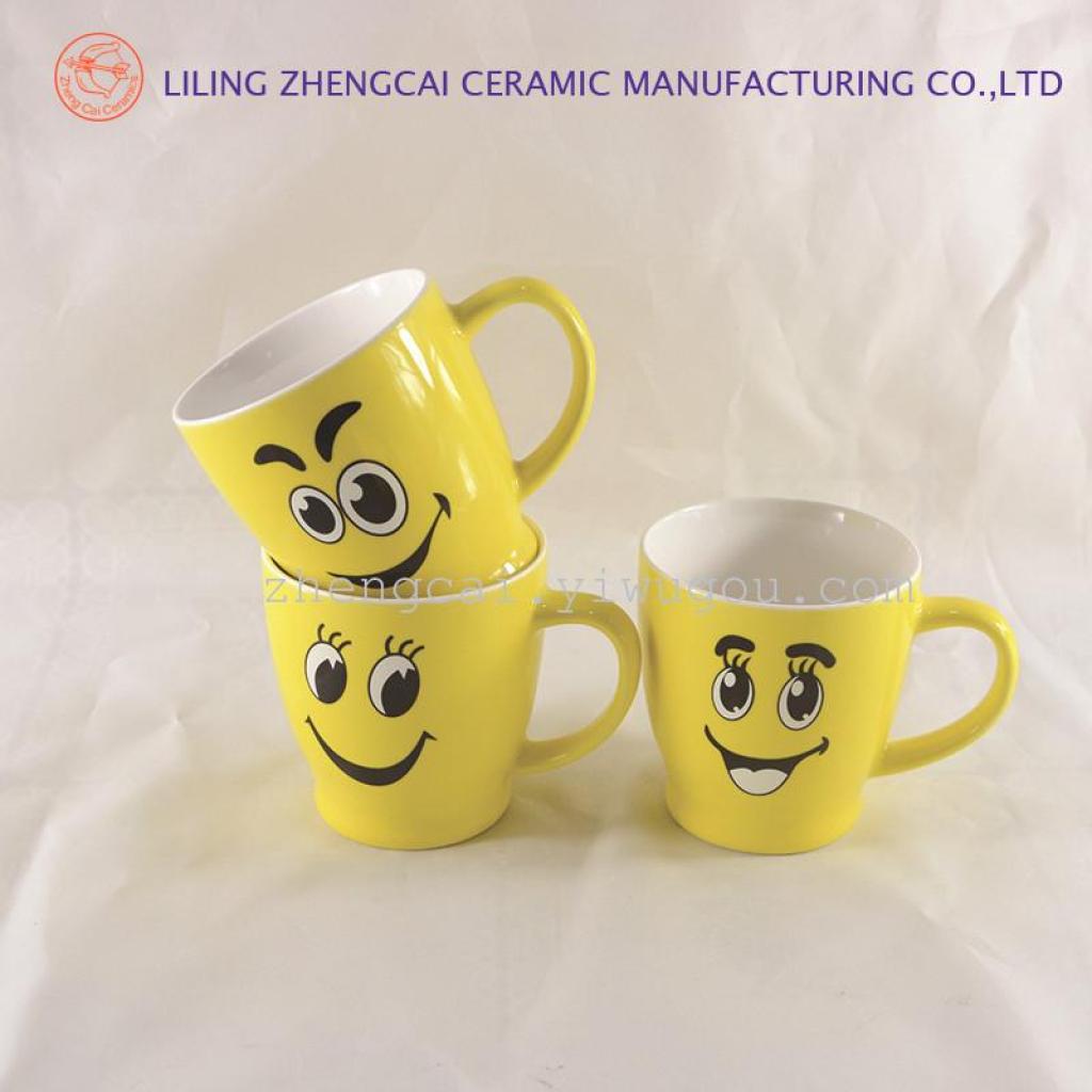 New 2022 customizable smiley face Ceramic Cup Coffee Cup Advertising Promotion Cup factory direct sales details Picture