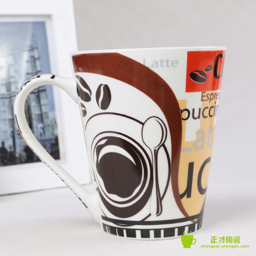 American country-style hand-painted nostalgic, large-capacity retro graffiti European and American ceramic mug Specification image