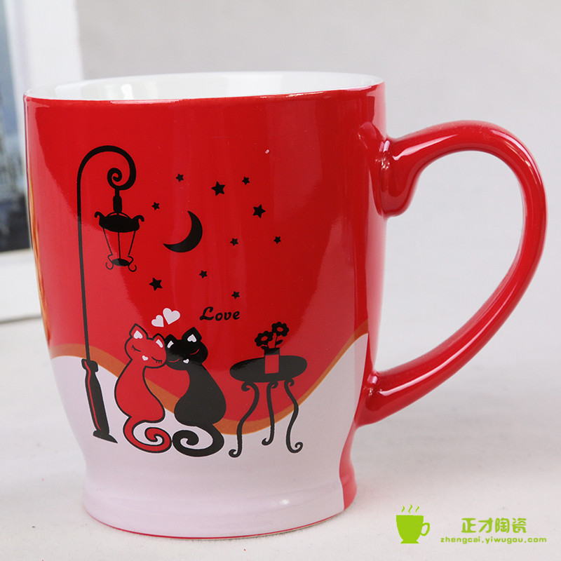 Ceramic couple cups, underglaze color water cups, creative mugs, wedding gifts, pair cups Application Scenario