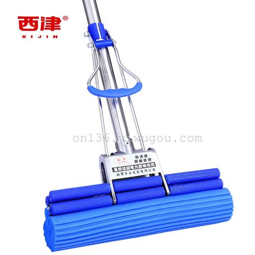 Nishijin 308 Mop New blue reinforced stainless steel double row roller retractable Colloidal absorbent mop thumbnail