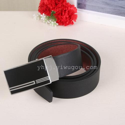 4.0cm Men's rubber alloy buckle super-fine toothless belt