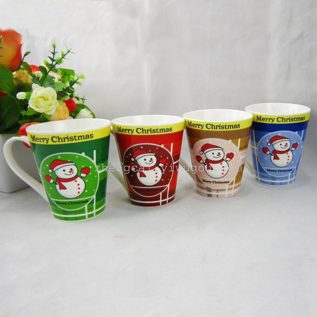 Christmas cup, ceramic cup, cartoon cup, advertising gift cup, coffee cup, Zhengcai 001 details Picture