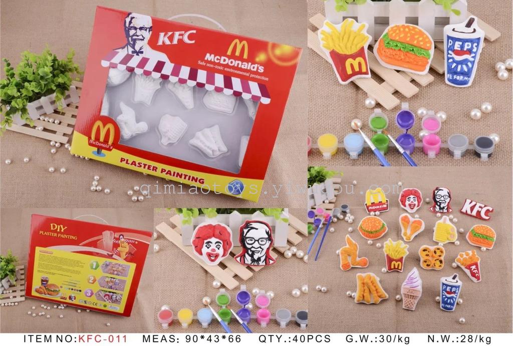 Plaster painting white paint DIY plaster painting McDonald series