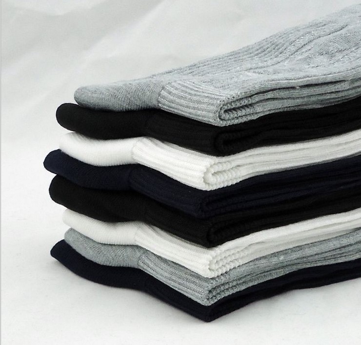 高档竹纤维男袜 秋冬季男士袜子 纯色商务袜