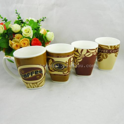New 300ML white ceramic coffee cup for advertising