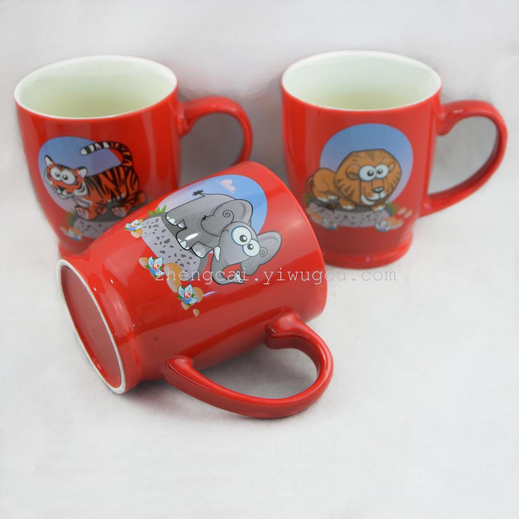 Ceramic cartoon animal cup advertisement promotion, water cup, hot pot cup, Zhengcai 1973 details Picture