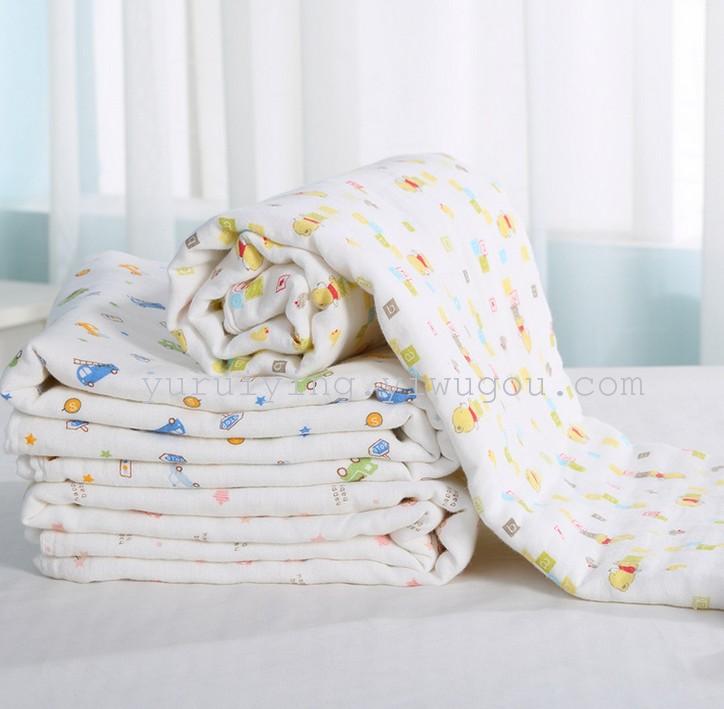 New six-layer colored cotton printed gauze bath towel, baby blanket and baby quilt factory direct sales Specification image