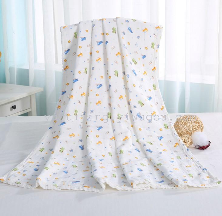 New six-layer colored cotton printed gauze bath towel, baby blanket and baby quilt factory direct sales